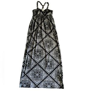 Pink Rose Paisley print racerback maxi dress